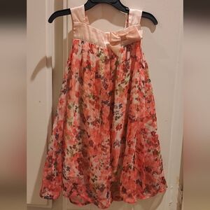 Lili Gaufrette Floral Pink and Coral Dress